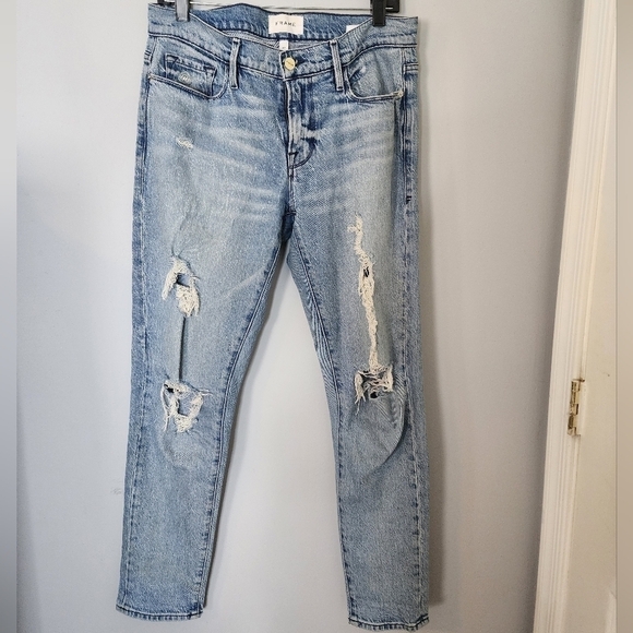 FRAME le Garçon distressed jeans size 27 - Picture 2 of 15